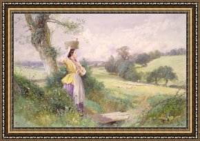 Foster Framed Prints - The Milkmaid by Myles Birket Foster