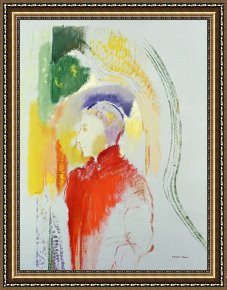 Odilon Redon Framed Prints - A Figure by Odilon Redon