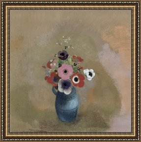 Odilon Redon Framed Prints - Bouquet Of Anemones by Odilon Redon