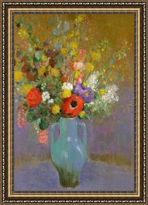 Odilon Redon Framed Prints - Bouquet Of Wild Flowers by Odilon Redon