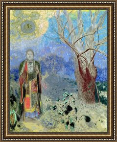 Odilon Redon Framed Prints - The Buddha by Odilon Redon