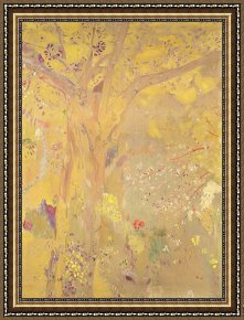 Odilon Redon Framed Prints - Yellow Tree by Odilon Redon