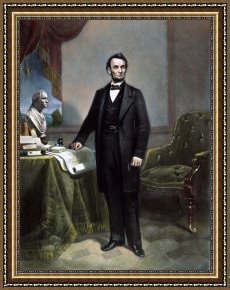 Bust Framed Prints - Abraham Lincoln (1809-1865) by Others