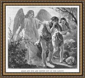 Eden Framed Paintings - Adam And Eve by Others