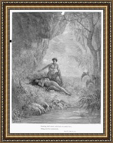 Eden Framed Paintings - Adam & Eve by Others