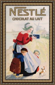 Advertisement Framed Prints - Advertisement For Chocolat Au Lait by Others