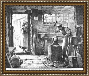 Swine, 19th Century Framed Prints - BLACKSMITH, 19th CENTURY by Others