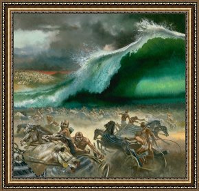 Sea Framed Paintings - Crossing the Red Sea by Others
