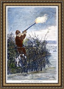 Ducks Framed Paintings - Duck Hunting, 1888 by Others