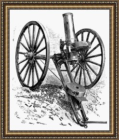 Swine, 19th Century Framed Prints - GATLING GUN, 19th CENTURY by Others