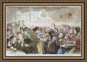 New York City Framed Paintings - New York City Beer Hall by Others