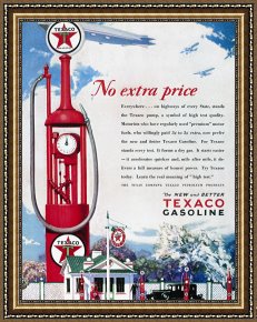 Advertisement Framed Prints - Texaco Advertisement, 1929 by Others