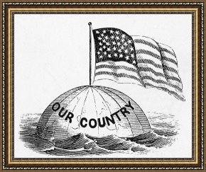 Swine, 19th Century Framed Prints - U.S. FLAG, 19th CENTURY by Others