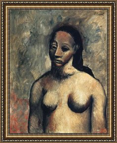 Bust Framed Prints - Bust of Nude Woman 1906 by Pablo Picasso
