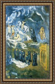 Evocation of Butterflies Framed Paintings - Evocation The Burial of Casagemas 1901 by Pablo Picasso
