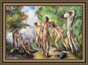Paul Cezanne Framed Prints - Bathers by Paul Cezanne