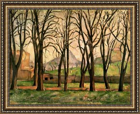 Tree Framed Prints - Chestnut trees at the Jas de Bouffan by Paul Cezanne