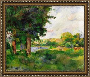 Paul Cezanne Framed Prints - Landscape by Paul Cezanne