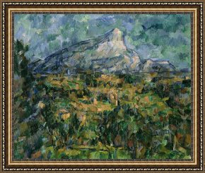 Paul Cezanne Framed Prints - Mont Sainte Victoire by Paul Cezanne