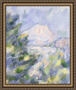 Paul Cezanne Framed Prints - Mont Sainte-Victoire by Paul Cezanne
