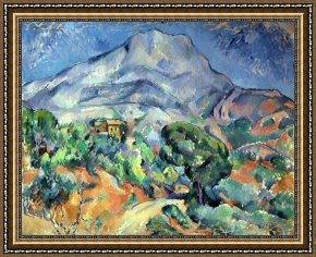 Paul Cezanne Framed Prints - Mont Sainte Victoire by Paul Cezanne