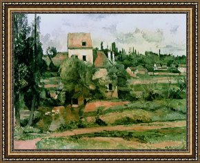 Paul Cezanne Framed Prints - Moulin de la Couleuvre at Pontoise by Paul Cezanne