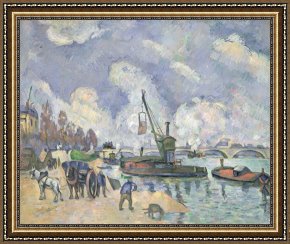 Paul Cezanne Framed Prints - Quai de Bercy Paris by Paul Cezanne