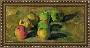 Paul Cezanne Framed Prints - Still Life with Apples by Paul Cezanne