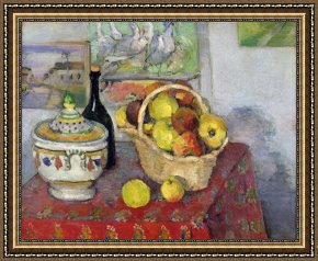 Paul Cezanne Framed Prints - Still Life with Tureen by Paul Cezanne
