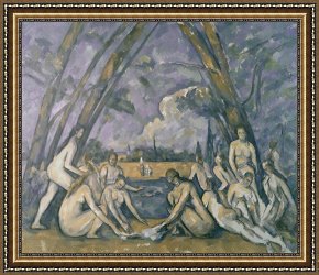 Oil Framed Prints - The Large Bathers c.1900 05 Oil on Canvas by Paul Cezanne