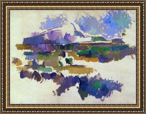 Paul Cezanne Framed Prints - The Mont Sainte Victoire Seen From Lauves 1905 by Paul Cezanne