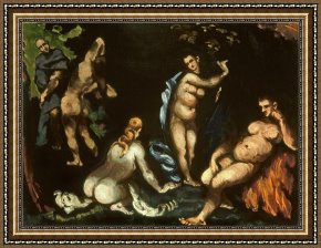 Oil Framed Prints - The Temptation of St Anthony c.1870 Oil on Canvas by Paul Cezanne
