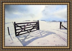 Scene Framed Prints - Winter Scene with Gate by Paul Dene Marlor