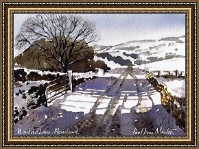 Boar Lane Framed Prints - Winters Lane Stainland by Paul Dene Marlor