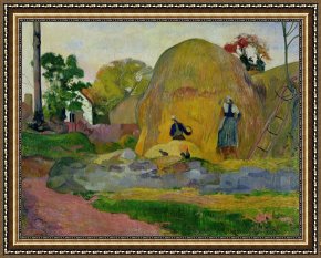 Golden Framed Prints - Golden Harvest by Paul Gauguin