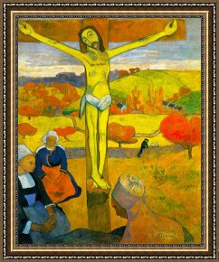 Field of Yellow Irises at Giverny Framed Paintings - The Yellow Christ by Paul Gauguin