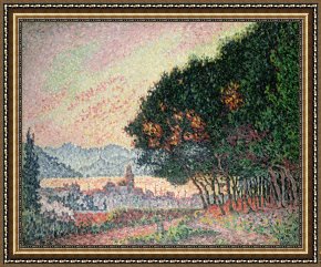 Tropez Framed Paintings - Forest near St Tropez by Paul Signac