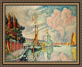 Neo-impressionist Framed Prints - The Dogana by Paul Signac