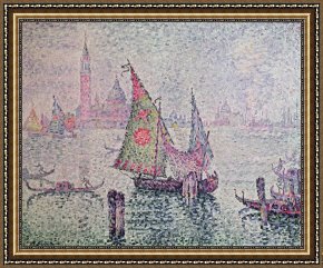 The Green Sail Framed Prints - The Green Sail by Paul Signac