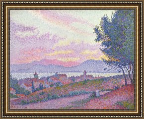 Tropez Framed Paintings - View Of Saint Tropez by Paul Signac