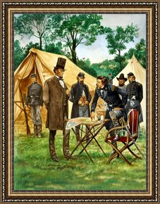 American Framed Prints - Abraham Lincoln plans his campaign during the American Civil War by Peter Jackson