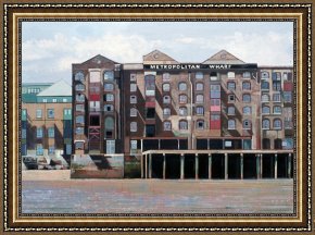 Exterior Framed Paintings - Metropolitan Wharf by Peter Wilson