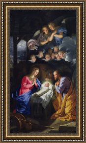 Square - Fort-philippe Framed Paintings - Nativity by Philippe de Champaigne
