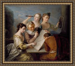 Square - Fort-philippe Framed Paintings - The Sense of Sight by Philippe Mercier