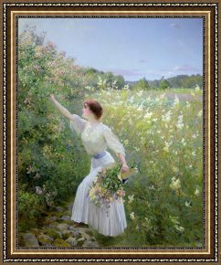 Wild Boar Framed Prints - Wild Honeysuckle by Pierre Andre Brouillet