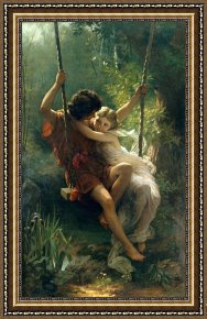Pierre Framed Paintings - Springtime by Pierre Auguste Cot