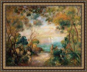 Over The Garden Wall Framed Prints - A Garden in Sorrento by Pierre Auguste Renoir