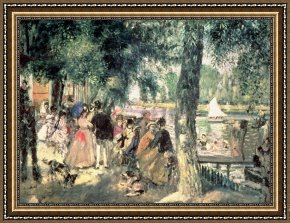 Seine Framed Paintings - Bathing on the Seine or La Grenouillere by Pierre Auguste Renoir