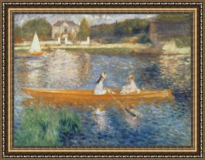Seine Framed Paintings - Boating on the Seine by Pierre Auguste Renoir