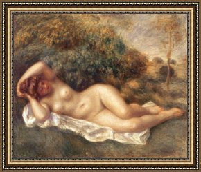 Pierre Framed Paintings - Nude by Pierre Auguste Renoir